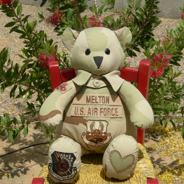 Military Memorial Memory Animals,  Retirement Bears, Deployment Bears, Keepsake Bears,  Remembrance Bears, Memory Bears, Memorial Bears