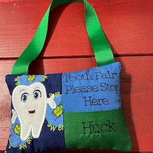 Personalized ToothFairy Pillow, Girl’s Tooth Fairy Pillow, Boy’s Tooth Fairy Pillow, Tooth Fairy Pillow Door Hanger, Tooth Pillow Bed Hanger