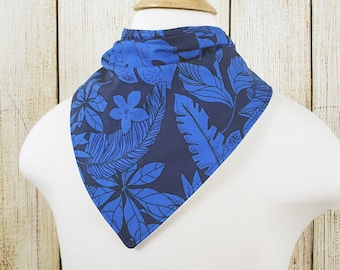 Navy Aloha Print Bandana Bib