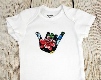 Tropical Print Shaka Baby Onesie