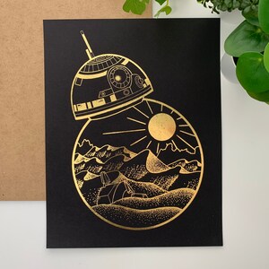 Desert Droid Foil Art Print image 1