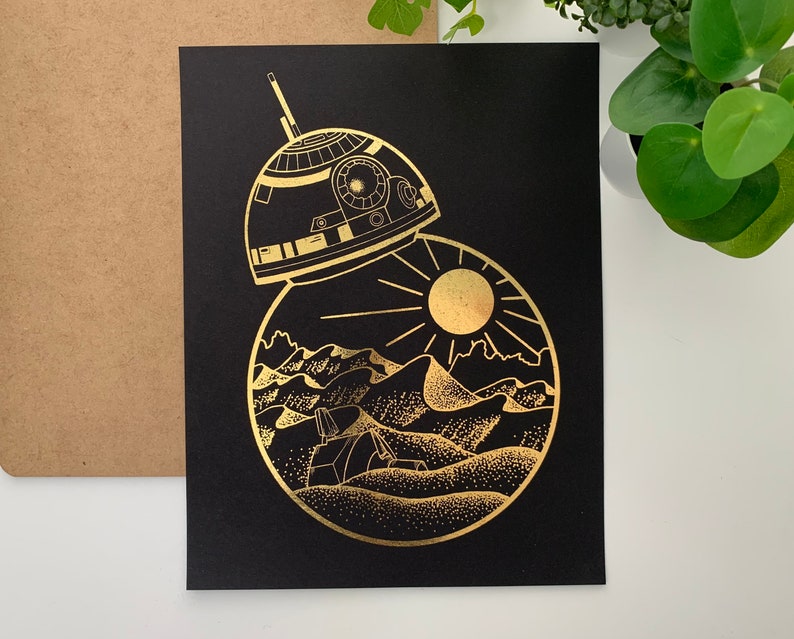 Desert Droid Foil Art Print image 1