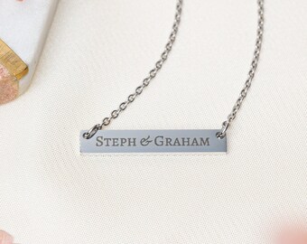 custom name necklace, Kids name necklace, family necklace, bar necklace