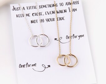 matching necklaces, set of 2 necklaces, Long distance gift, soul sister necklace, pair of sister necklaces, bff necklace