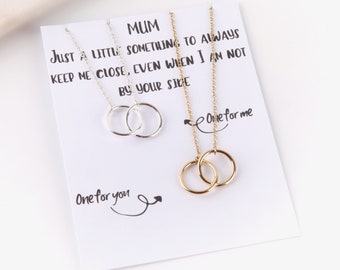 mother daughter necklace set, mom and me necklace, matching necklaces, set of 2 necklaces, Long distance gift,