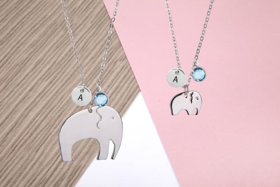 mommy and me elephant necklace
