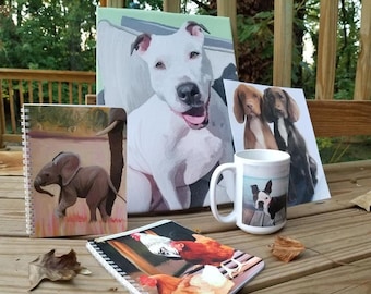 Custom pet portrait, dog portrait, cat portrait