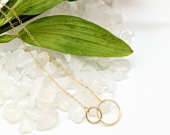 Infinity Circles | Interlocking Gold Filled Circles | Together Necklace | Circle Necklace | Two Circles Necklace | Minimalist Necklace