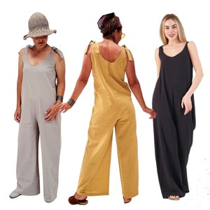 Organic Cotton Dungaree Jumpsuit Women’s Linen Summer Clothes Women Casual Overall Sustainable Linenclothes Boho Romper Summer Jumpsuit