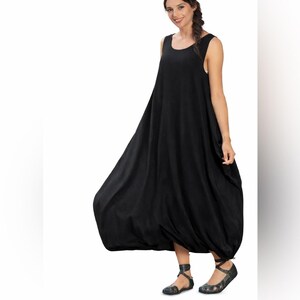 Black Flowy Sleeveless Maxi Dress - Etsy