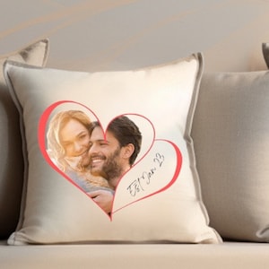 Personalized Custom Photo Pillow Adorable Valentines Picture Pillow Custom Picture Anniversary Accentpillow Valentines Daygift Throwpillows