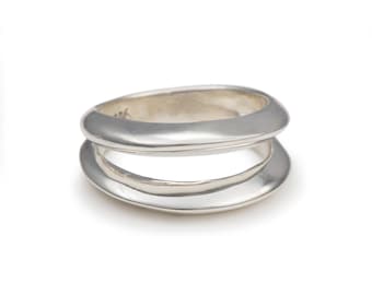 Sterling Silber Zwei Linien Ring