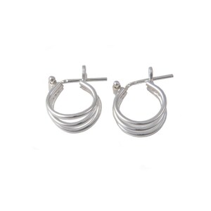 Sterling Silver Hoop Earrings - Ear Lobe Huggies, Small Hoops