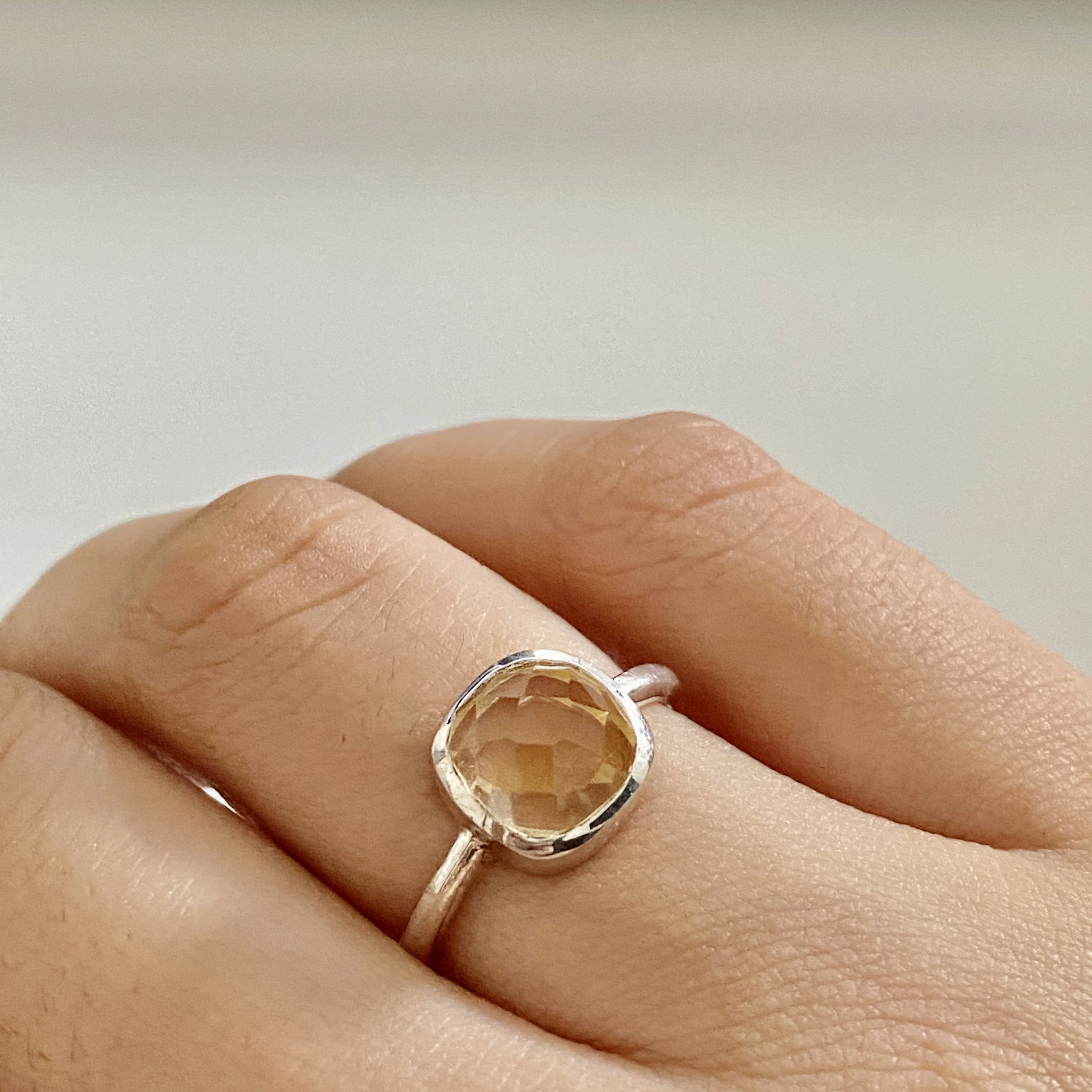 Square cut 2024 citrine ring