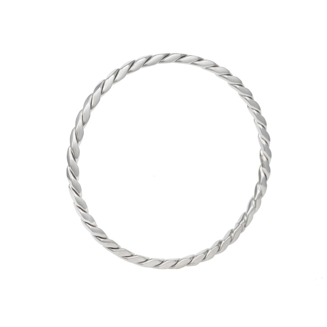 Silver Rope Edge Sterling Silver Square Edge Twisted Rope Bangle - Etsy