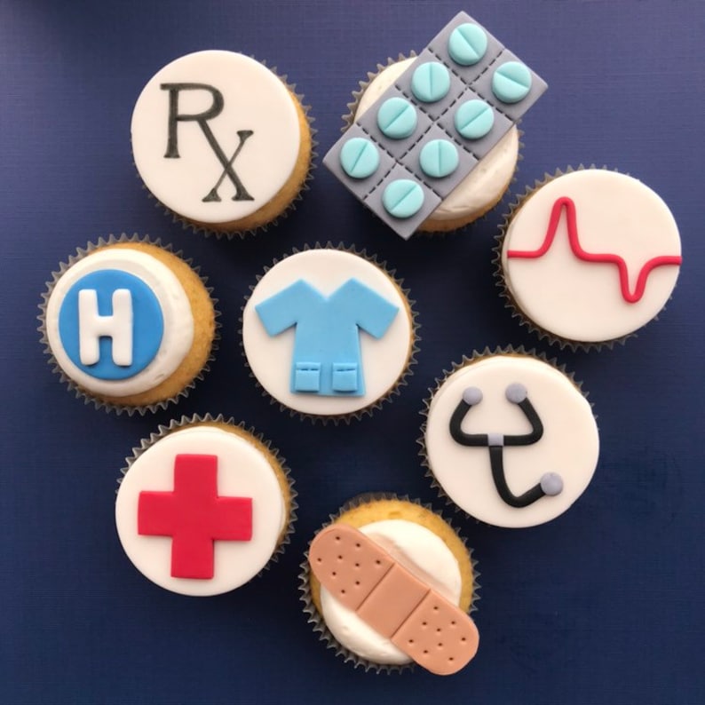 12 Medical Cupcake ToppersFondant Etsy