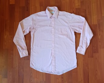 Vintage Light Pink Long Sleeved Collared Button Up Blouse by Silverman's in Gainesville Florida made in USA