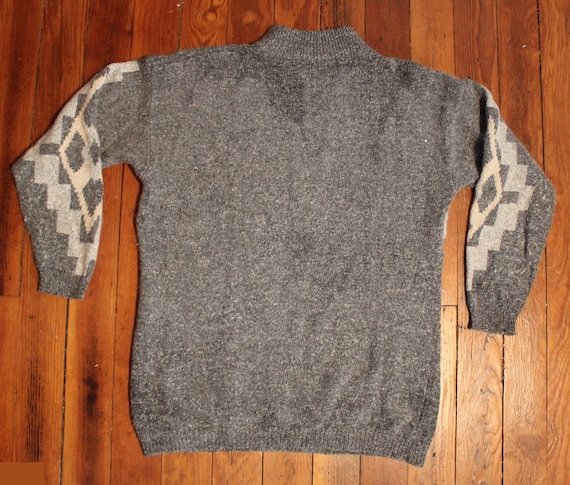 Vintage Knit Gray Earth Tone Pullover Sweater wit… - image 5