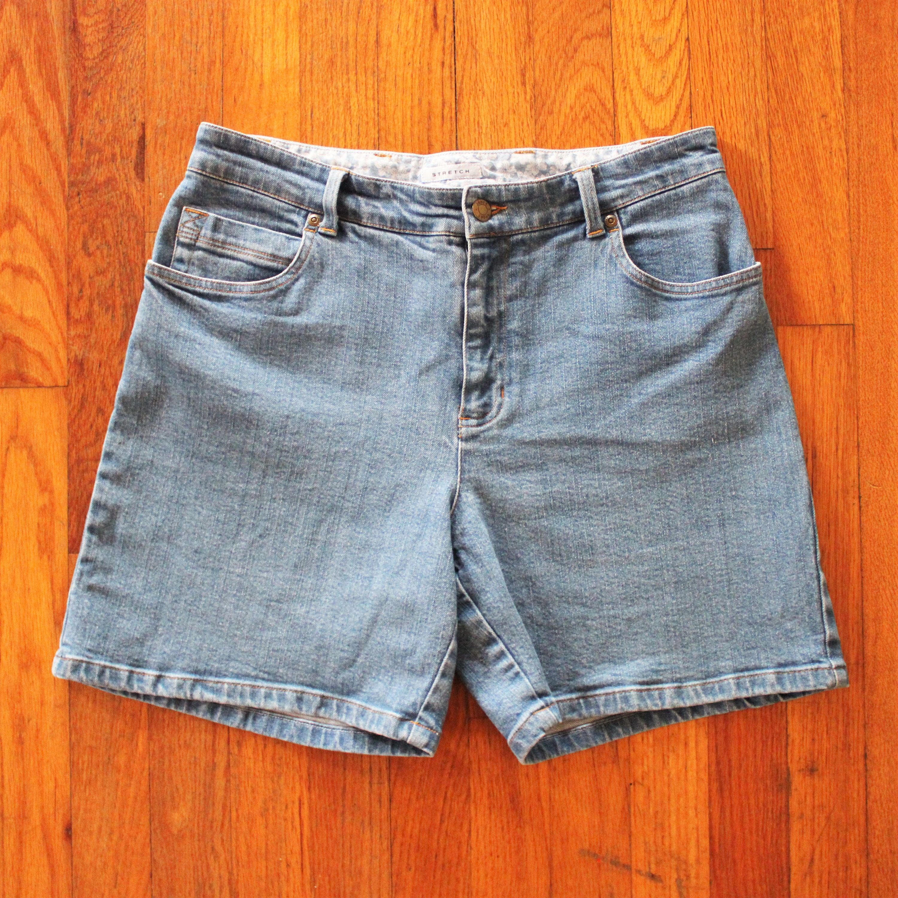 Vintage Blue Denim High Rise Bermuda 