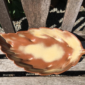 1960s Frankoma Fall Leaf Dish #226 Mid Century Decor Vintage Thanksgiving
