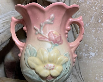 1940s Hull Art Pottery Magnolia Vase 13 6 1/2 Vintage Matte Glaze