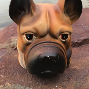 1950s Ceramic Boxer Dog Wall Pocket Vase Japan  Vintage