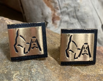 Vintage 14K Yellow Sunburst Gold & Blue Sapphire Cufflinks - Etsy 日本