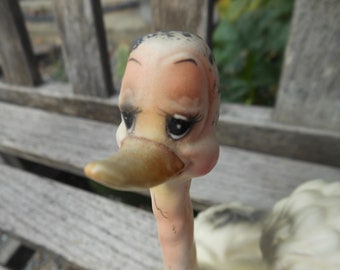 1950s Josef Originals Mama Ostrich Ceramic Figurine