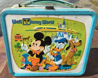 1973 Walt Disney World Lunchbox Metal Aladdin Vintage Collectible