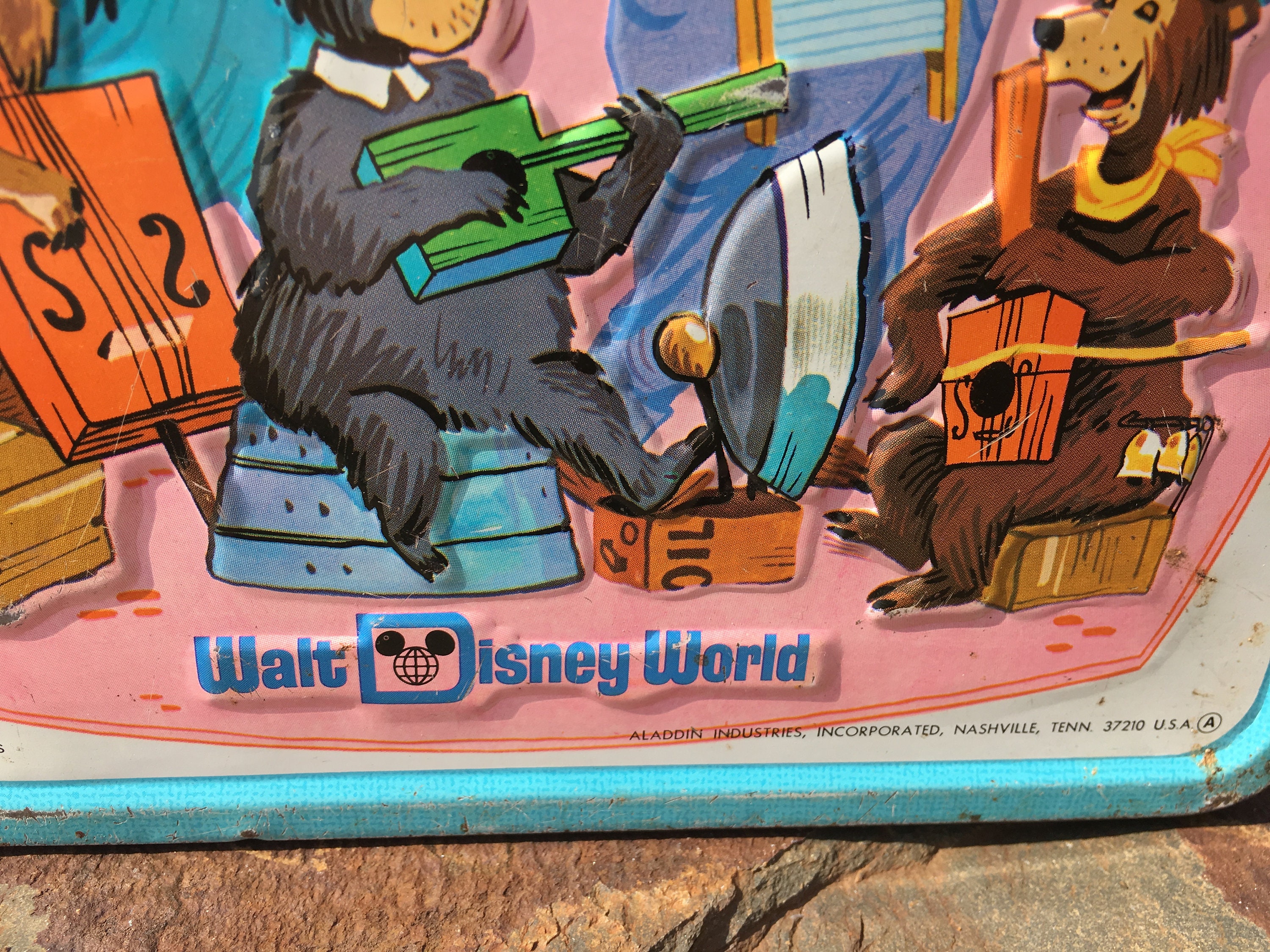 Walt Disney World ランチBOX⭐︎BOTTLE（Aladdin） VTG Aladdin Walt Disney World On Ice Metal Tin Lunch Box