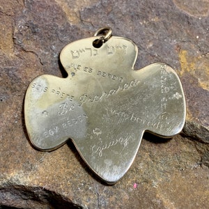 1950s Girl Scout / Girl Guide BE PREPARED Trefoil Pendant 15 languages RARE Sterling Silver