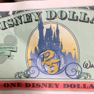 1997 A Disney Dollar Sorcerer Mickey front Cinderella Coach on back 25th Anniversary Disney World Extremely Rare image 6