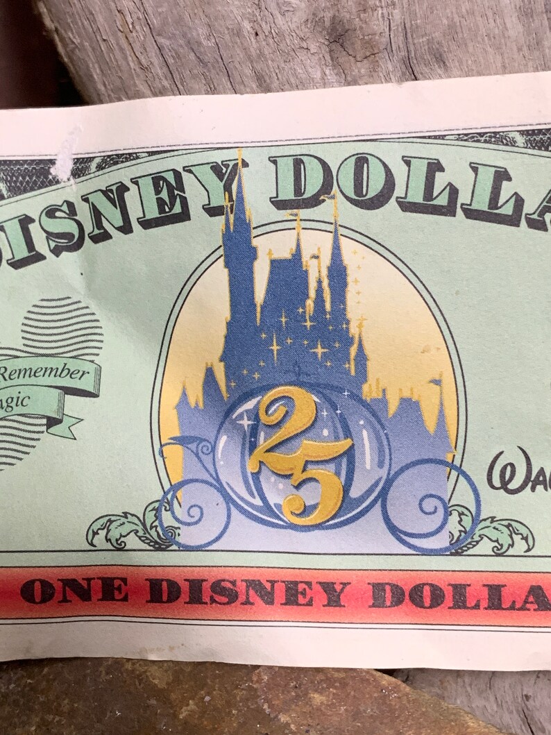1997 A Disney Dollar Sorcerer Mickey front Cinderella Coach on back 25th Anniversary Disney World Extremely Rare image 6