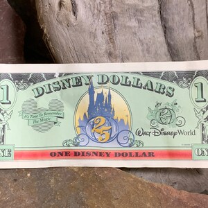 1997 A Disney Dollar Sorcerer Mickey front Cinderella Coach on back 25th Anniversary Disney World Extremely Rare image 2