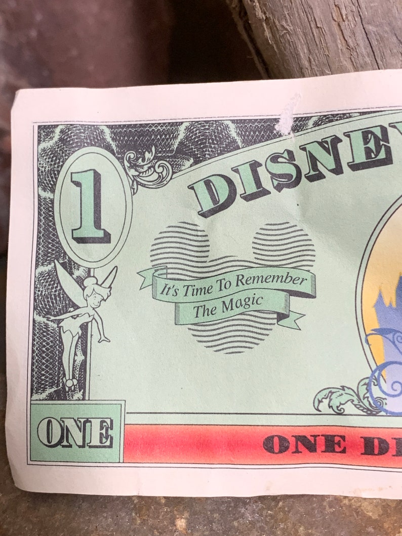 1997 A Disney Dollar Sorcerer Mickey front Cinderella Coach on back 25th Anniversary Disney World Extremely Rare image 7