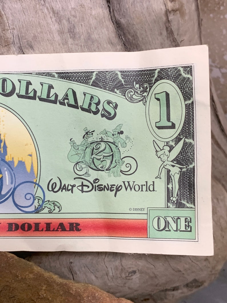 1997 A Disney Dollar Sorcerer Mickey front Cinderella Coach on back 25th Anniversary Disney World Extremely Rare image 8