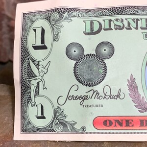 1997 A Disney Dollar Sorcerer Mickey front Cinderella Coach on back 25th Anniversary Disney World Extremely Rare image 3