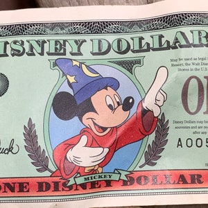 1997 A Disney Dollar Sorcerer Mickey front Cinderella Coach on back 25th Anniversary Disney World Extremely Rare image 4