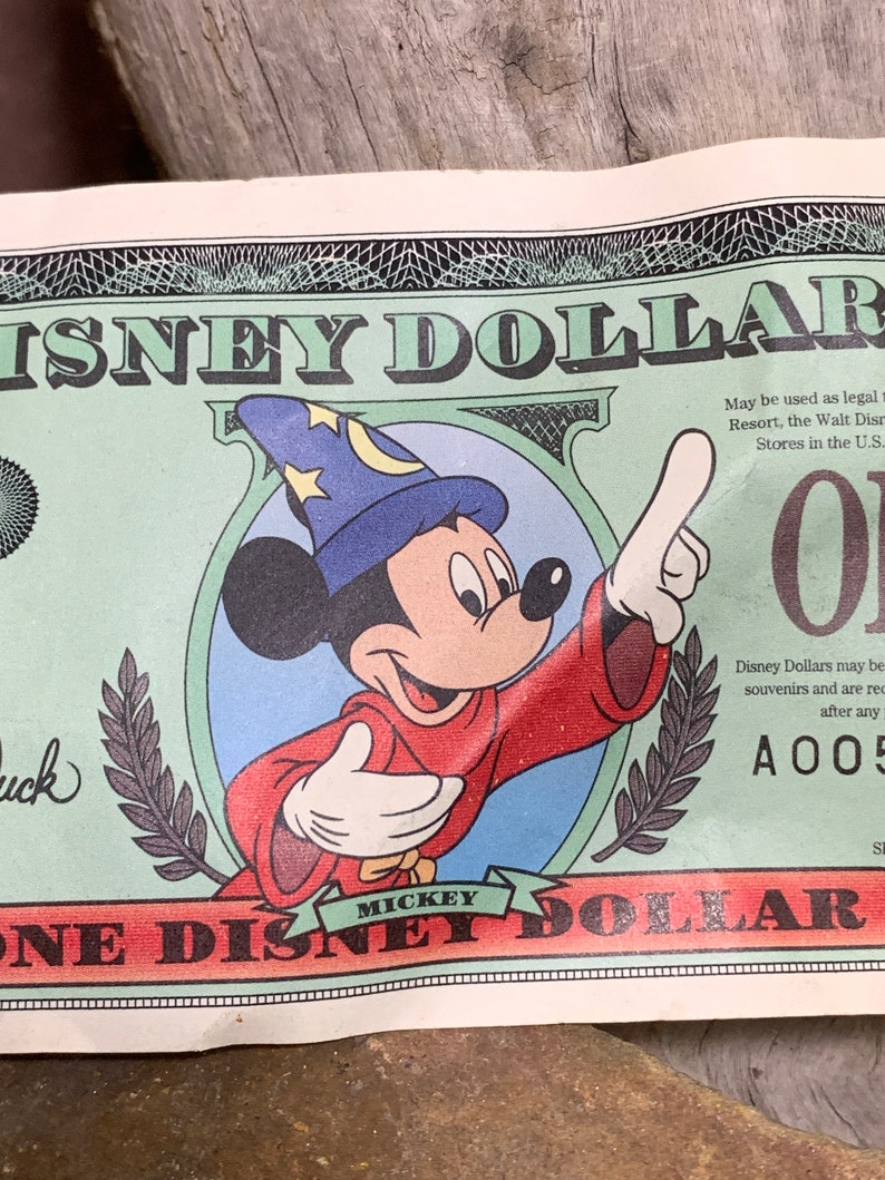 1997 A Disney Dollar Sorcerer Mickey front Cinderella Coach on back 25th Anniversary Disney World Extremely Rare image 4