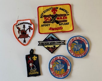 Vintage Boy Scout Patches Collection BSA California Patches 1970 Space Camporee Scout Showman 50 Miler Award