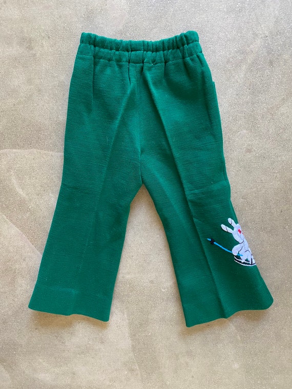 Vintage NOS 70s Toddler "Snow Bunny" Bell Bottoms… - image 6