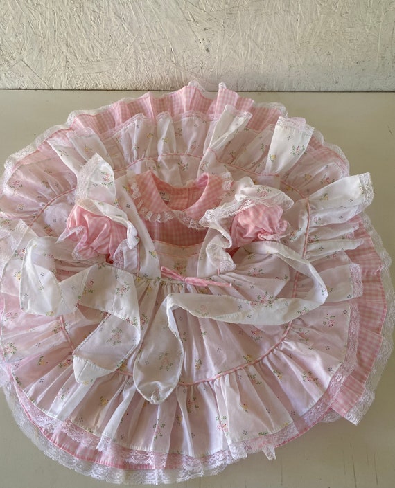Vintage Baby Mini World Pinafore Lace Apron Dress… - image 2