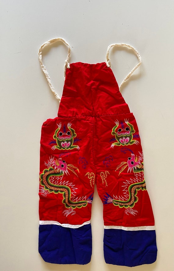 Vintage Toddler Embroidered Overalls + Puffy Jack… - image 2