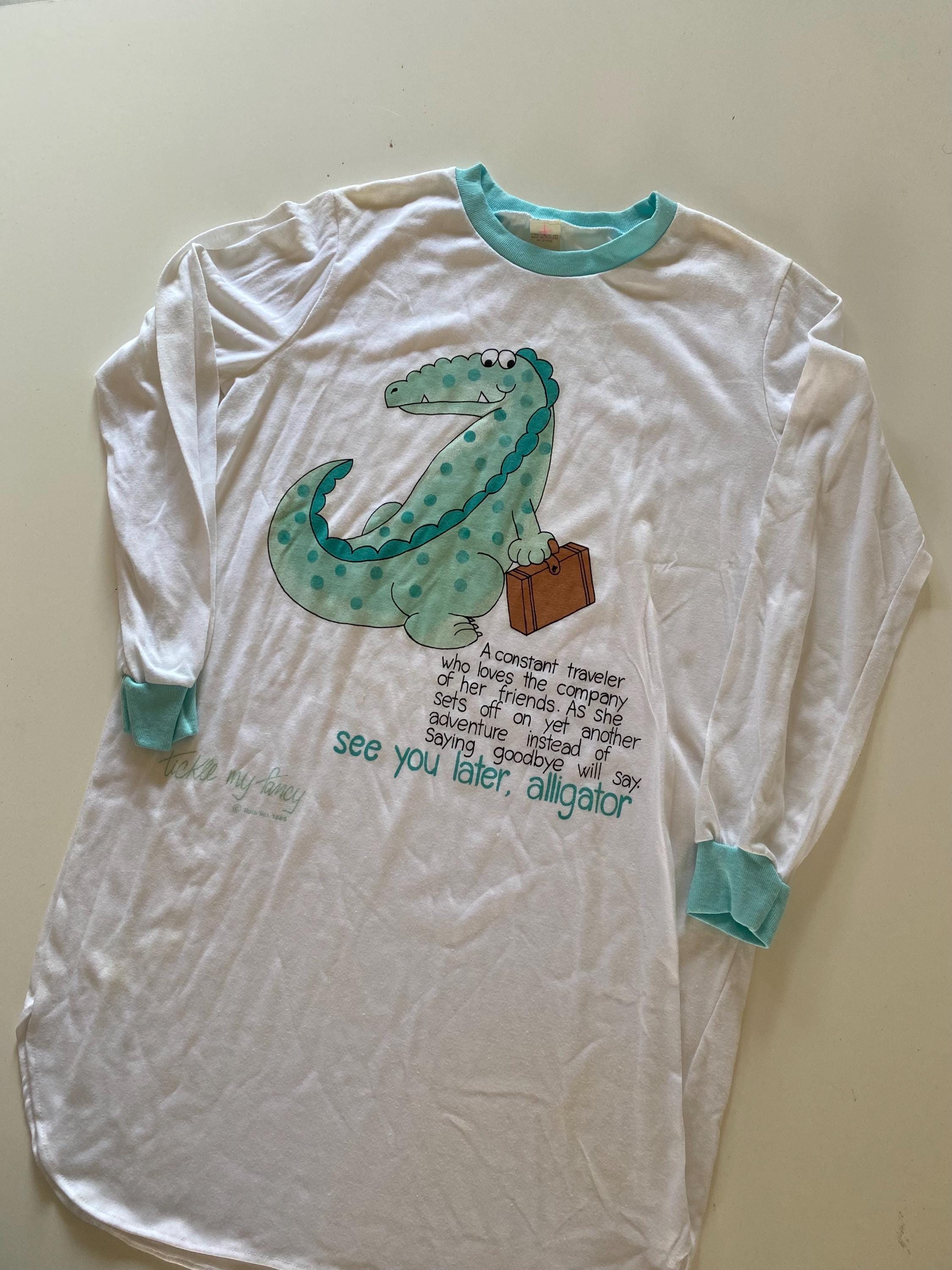 Vintage 1985 Girls "Later Alligator" Loungewear Dress Long Sleeve Size 9