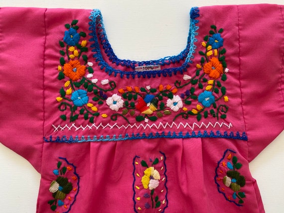 70s Deadstock Toddler Mexican Souvenir Dress Kids… - image 2