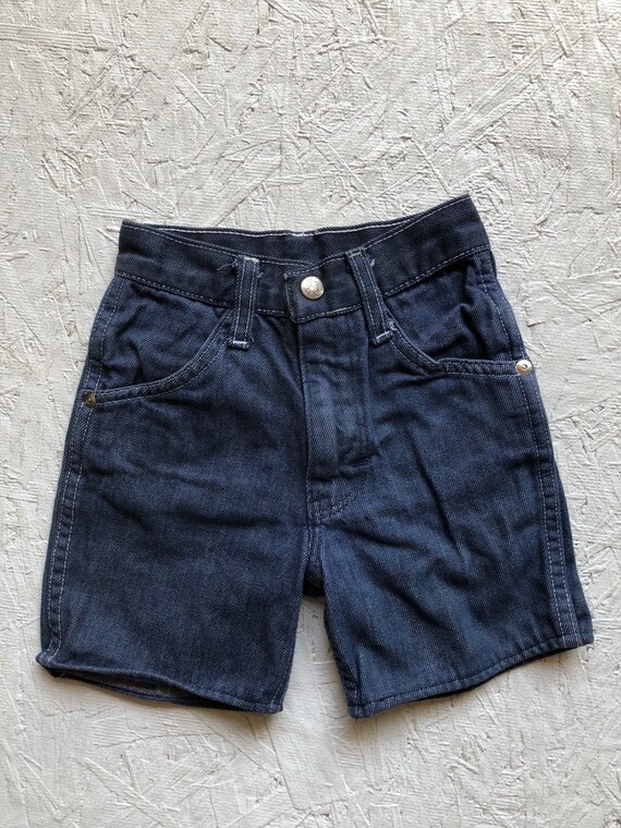 Vintage 70s Kids Jean Shorts Sears Perma-Prest Size 4… - Gem