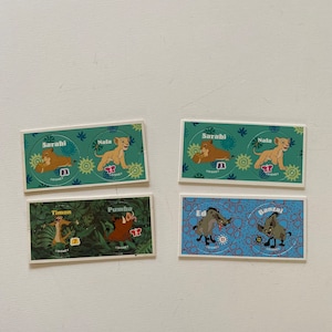 Vintage Disney Lion King Pogs Collectibles 90s Video Promo Set of 2 Cards with 4 Pogs Still Carded