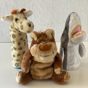 Vintage Kids Golf Club Covers Animal Plush Headcovers Set of 3 Shark Giraffe Bear Funny Golf Club Covers