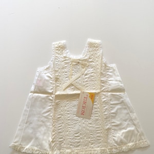 Vintage 50s Deadstock Baby Slip Dress with Lace by Her Majesty Size 1