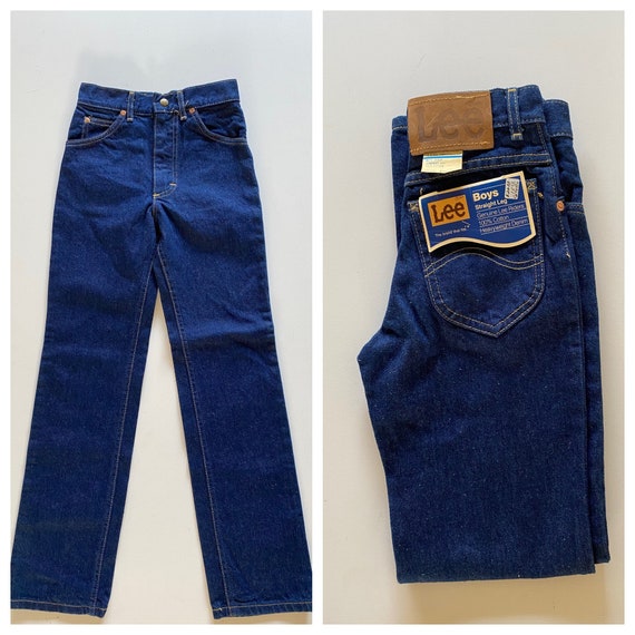 Vintage Unworn Boys Lee Jeans // Kids Dark Denim Jeans by Lee ...